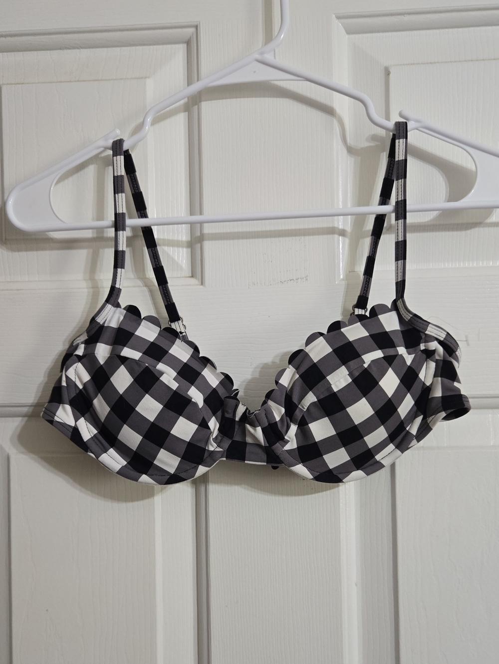 LOFT Black & White Gingham Underwire Bra